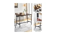 Slickblue 5-Piece Industrial Style Bar Table Set with Stools for Modern Dining and Home Bars