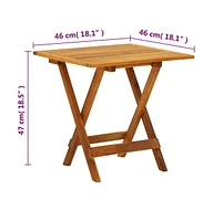 vidaXL Bistro Table 18.1"x18.1"x18.5" Solid Acacia Wood