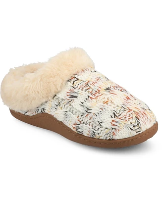 Journee Collection Women's Adiah Round Toe Knitted Clog Slippers