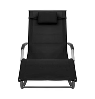 vidaXL Sun Lounger Textilene and Gray