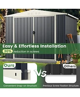 Sugift 7.5 x 6.3 Ft Metal Outdoor Storage Shed with Lockable Door