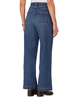 Democracy Petite Front-Seamed Wide-Leg Jeans