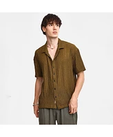 Campus Sutra Men's Abstract Geometric Shirt