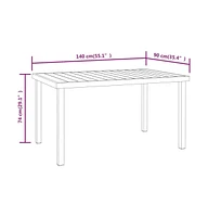 vidaXL Patio Table 55.1"x35.4"x29.1" Aluminum and Wpc