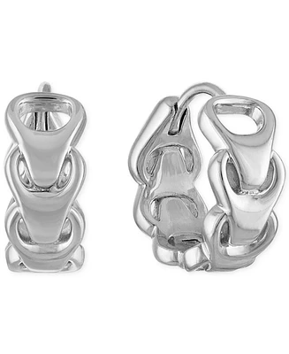 Bulova Link Hoop Earrings in Sterling Silver