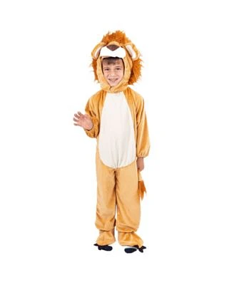 Dress Up America Lion Jumpsuit Hood Costume Kids Boys Girls