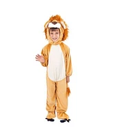 Dress Up America Lion Jumpsuit Hood Costume Kids Boys Girls