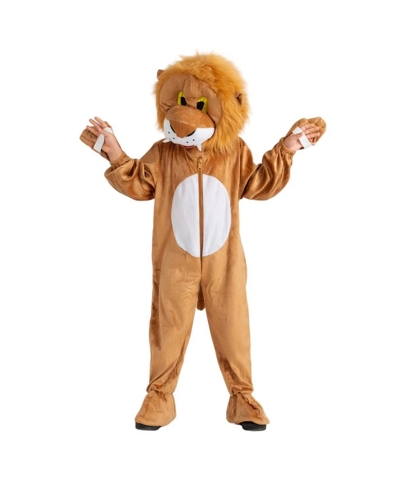 Dress Up America Lion Jumpsuit & Head Mask Mascot Costume