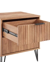 Manhattan Comfort 1-Piece Dumbo Medium-Density Fiberboard 2-Drawer Modern Nightstand