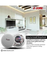 5 Core 6.5 Inch Ceiling Speaker System in Wall Speakers 20W Rated Power 88dB Sensitivity Indoor Outdoor Speakers Ceiling Mount -Cl 6.5-12 2W