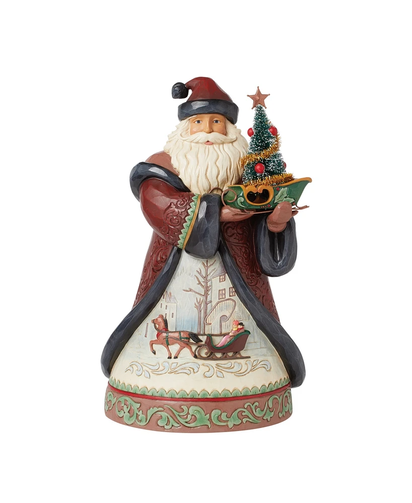 Jim Shore Holiday Manor Santa with Sisal Tree Figurine