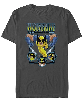 Fifth Sun Mens Wolverine Animated Attack Short Sleeve T-Shirt