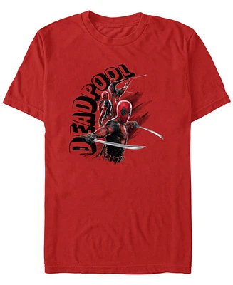 Fifth Sun Men's Deadpool Action Poses Short Sleeve T-Shirt