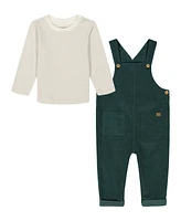 Calvin Klein Baby Boy Long Sleeve Combed Knit Tee Corduroy Overalls, 2-Piece Set