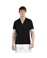 Campus Sutra Men's Onyx Black Creased Shirt