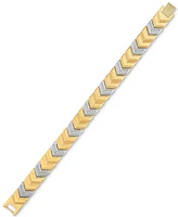 Esquire Men's Jewelry Diamond Chevron Link Bracelet (1/4 ct. t.w.) in Stainless Steel & Gold-Tone Ion-Plate, Exclusively at Macy's