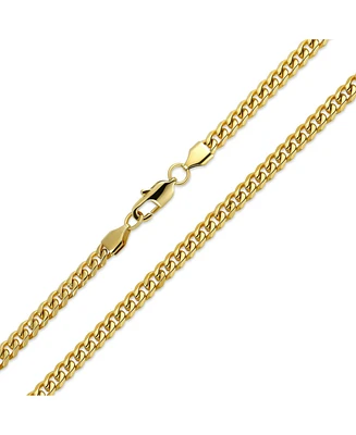 Bling Jewelry Heavy Duty Biker Jewelry Solid 8MM Curb Miami Cuban Link Chain For Men Necklace 14K Gold Plated Stainless Steel