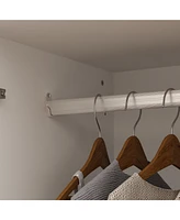 Famapy White Wood Wardrobe Armoires Mirror, Drawers, Adjustable Shelves