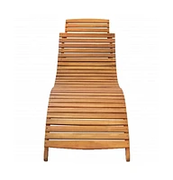 vidaXL Sun Lounger Solid Acacia Wood Brown