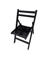 Set of 4 Slatted Wood Folding Chairs – Special Event Style, Foldable