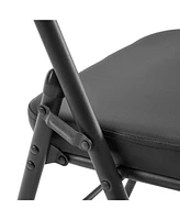 Set of 2 Metal Folding Chairs with Padded Seat and Back Ideal for Home and Office Use