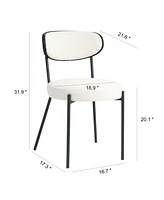 Slickblue Set of 2 Modern Kitchen Dining Chairs – Bentwood with Ash Veneer Back, Metal Black Powder-Coated Legs