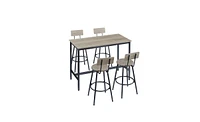 Slickblue 5-Piece Pub High Dining Table Set with Chairs for Contemporary Home or Bar Area