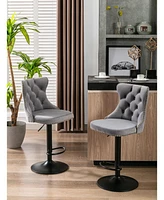 Slickblue Swivel Velvet Barstools with Adjustable Seat Chic and Versatile Seating