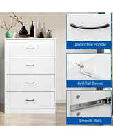 Skonyon 4 Drawers Dresser White Wood Dresser Chest for Bedroom