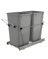 Rev-a-Shelf Double Pullout Trash Can 27 qt. for Kitchen, Silver, Rv-15KD-17C S