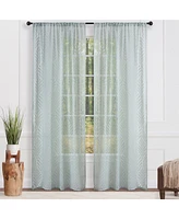Chanasya Premium Quatrefoil Voile Sheer Curtains - 2-Panel Light Filtering for Living Room, Bedroom