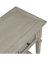 Slickblue Classic Retro Style Console Table with Three Top Drawers and Open Bottom Shelf, Easy Assembly