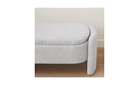 Slickblue Oval Storage Bench with 3D Lamb Fleece Fabric