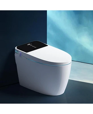 Lalahoo Smart Toilet Bidet with Tank Built in, Auto Open/Close, Heated Seat, Automatic Flush Bidet Toilet,Night Light, Elongated Japanese Toilets for