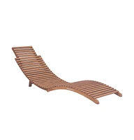 vidaXL Folding Sun Lounger Solid Teak Wood