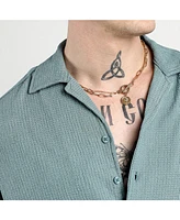 Men's Teal Green Micro Zig-Zag Shirt