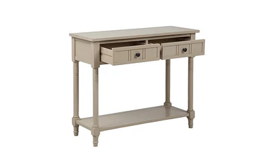 Slickblue Series Console Table Traditional Design with Two Drawers and Bottom Shelf