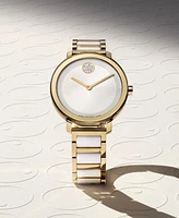 Movado Women's Swiss Bold Evolution 2.0 White Ceramic & Gold Ion Plated Steel Bracelet Watch 34mm - Two