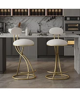 Upholstered Counter Height Bar Stools for Kitchen Island Set of 2, Stylish and Comfortable