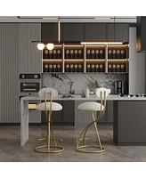 Upholstered Counter Height Bar Stools for Kitchen Island Set of 2, Stylish and Comfortable