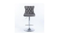 Slickblue Adjustable Swivel Velvet Barstools with 25-33 Inch Seat Height for Modern Home or Kitchen