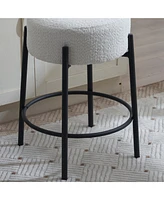 Set of 2 Round 24" Tall Bar Stools for Kitchen Counter or Home Bar