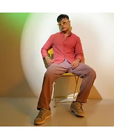 Men's Coral Pink Solid Basic Shirt