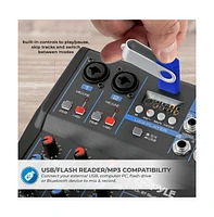 Pyle 4-Channel Bluetooth Pro Audio Dj Sound Mixer