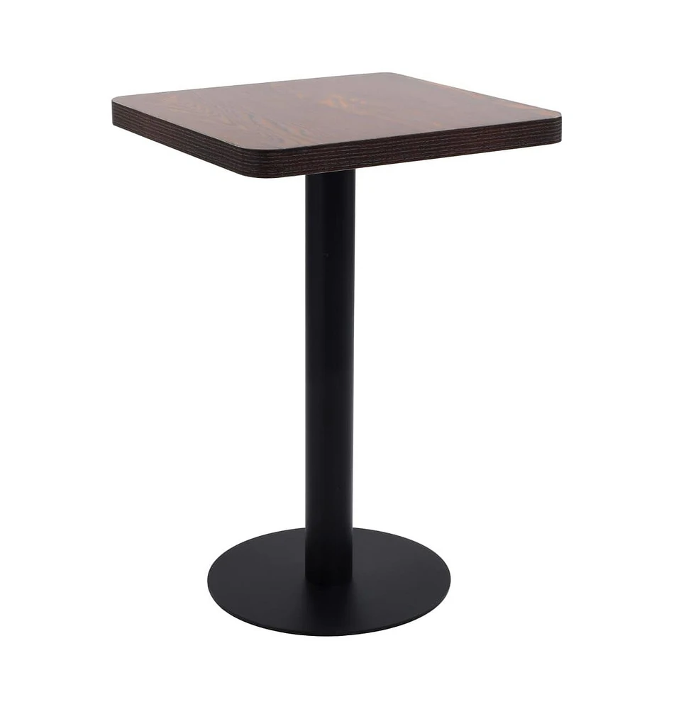 vidaXL Bistro Table Dark Brown 19.7"x19.7" Mdf