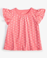 First Impressions Baby Girls Short-Sleeve Tonal Hearts Printed T-Shirt, Created for Macy's