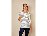 Bshirt Womens 3/4 Sleeve Nursing Tshirt