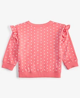 First Impressions Baby Girls Long-Sleeve Tonal Hearts Printed T-Shirt, Created for Macy's