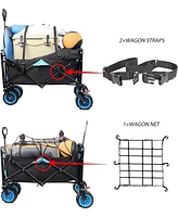 Slickblue Collapsible Heavy Duty Beach Wagon Cart for Easy Transport