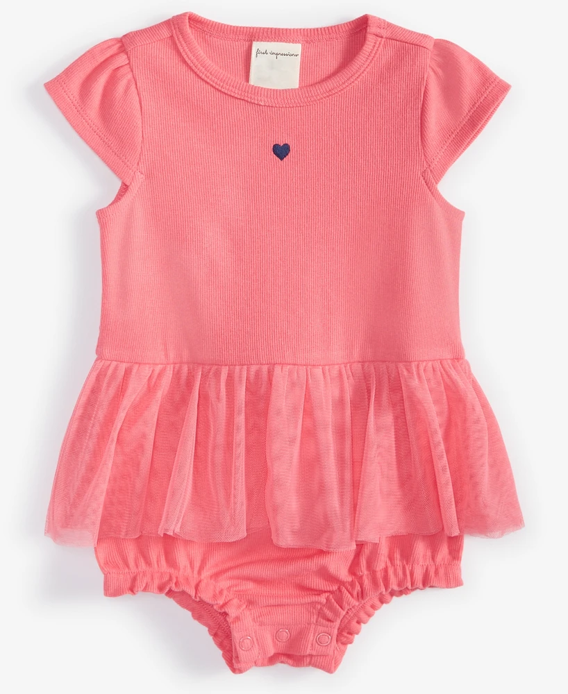 First Impressions Baby Girls Tiny Heart Skirted Sunsuit, Created for Macy's